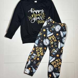 Boy’s New Year Sweatshirt and Jogger Pants Set Size 4-5Y